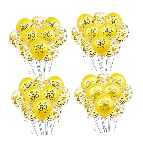 HOMOCONO 20 Stück 12 Zoll Goldene Luftballons Set Zum 50 Geburtstag 10 Goldene Druckballons Und 10 Konfetti Luftballons Für Festliche Dekoration Und Partyzubehör von HOMOCONO