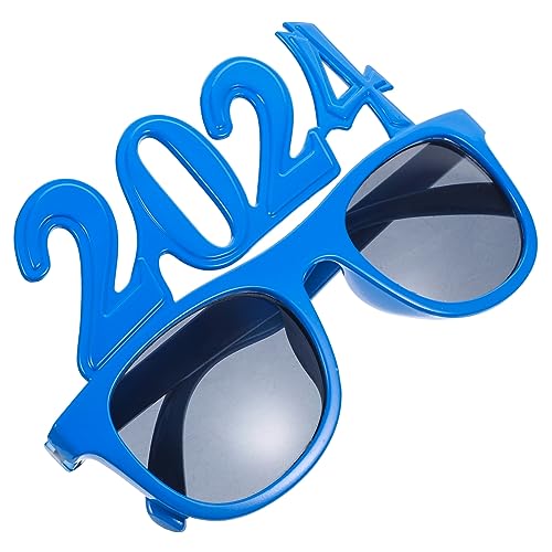 HOMOCONO 2024 Brille kinder party partyknaller kinder festival brillen glasses glässer Partybrille 2024 dekorative Brillen lustige Tanzbrille Partygeschenke für das neue Jahr Plastik Blue von HOMOCONO