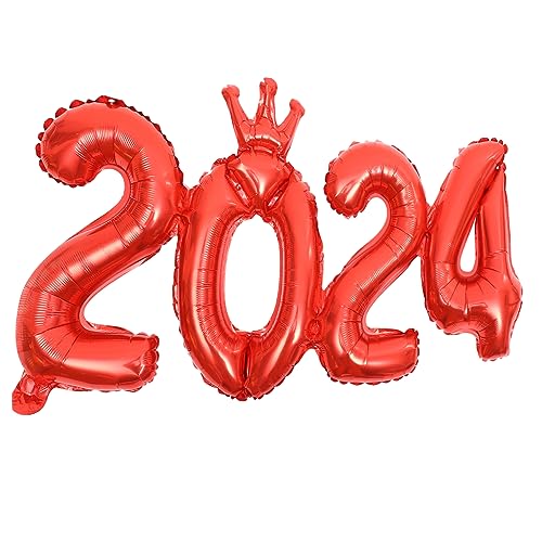 HOMOCONO 2024 Neujahrsparty Zubehör Set Mit Zahlenballons Aus Aluminiumfolie Ideal Für Silvesterfeiern Neujahrsempfänge Und Festlichkeiten Hochwertige Langlebige Ballons Für von HOMOCONO