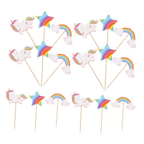 HOMOCONO 24 Stück Cartoon Cupcake Topper Kuchen Picks Dekorationen Cartoon Dessert Topper Neuartige Kuchen Picks Themenorientierte Geburtstagskuchen Topper von HOMOCONO