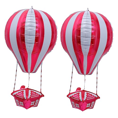 HOMOCONO 2st Ballon Kalibrator De Aufblasbares Spielzeug Babyspielzeug Wolken Für Die Decke Flugzeug Spielzeug Flugzeugspielzeug Für Kinder Mädchen Spielzeug Heißes Dekor Aluminiumfolie Rot von HOMOCONO