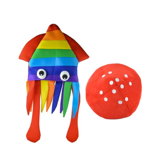 HOMOCONO 2st Halloween-kopfbedeckung Hut Für Kinder Kinder-outfits Lustiger Halloween-hut Plüsch-oktopus-hut Kinder-halloween-tintenfischhut Hauben Für Kinder Cosplay-kostüm Damen Hüte Tuch von HOMOCONO