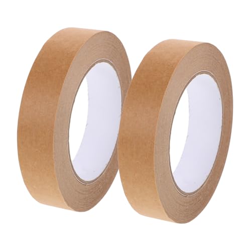 HOMOCONO 2st Klebeband Malerband Zum Lackieren Packband Aus Papier Kraft-versandband Gummiertes Papierband Packband Aus Kraft Packpapier Kleben Kraftband Für Umzugskartons Brown Kraftpapier von HOMOCONO