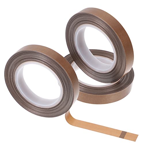 HOMOCONO 3 Rollen Hochtemperaturbeständiges Klebeband Hochtemperatur-Elektroband Industrie-Elektroband packing tape paketband universelles Isolierband Glasfasergewebeband Light Brown von HOMOCONO