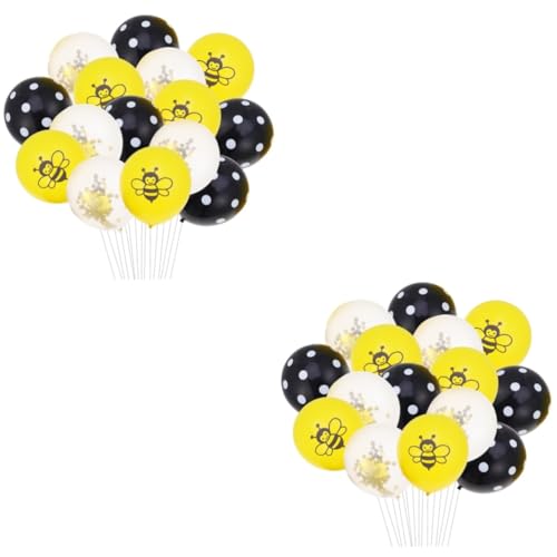 HOMOCONO 30 Teiliges Set Mit 12 Partyballons Geburtstagsparty Zubehör Geburtstagsballons Geburtstags Bienenballons Geburtstags Paillettenballons Duschballons Partydekorationszubehör von HOMOCONO