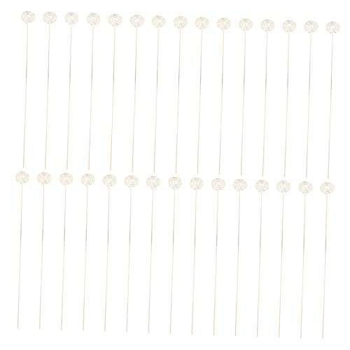 HOMOCONO 30st Geschäftskartenhalter Platzhalterclip Memo-drahtclip Beachten Sie Den Drahtclip Blumenkartenhalter-sticks Blumenpflücker-clips Blumenhalter-stick Kabelclip Stahldraht Golden von HOMOCONO