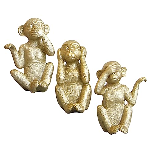 HOMOCONO 3St kuscheltiere wohnzimmerdeko inneneinrichtung tischdeko esstisch trauzeugengeschenke Spielzeug Mini-Hasen Lou Fotografie-Requisite Miniatur-Tier-Ornament Harz Golden von HOMOCONO