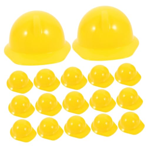 HOMOCONO 40St Mini-Bauhut Mini-Schutzhelm Puppen-Schutzhelm Puppe verkleiden sich Hüte Puppenbaumütze Mini-Puppenhelme safety cap relief cap Schutzhelme für Plastikpuppen Mini-Hut Yellow von HOMOCONO