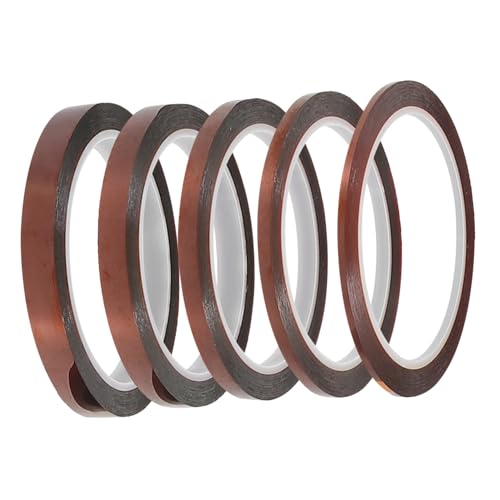 HOMOCONO 5 Rollen Hitzebeständiges Klebeband Übertragungsband Band Mit Hoher Hitze Wärmezubehör Und Zubehör Sublimationszubehör Sublimations-kit Hochtemperaturband Coffee Pi-polyimidmembran von HOMOCONO