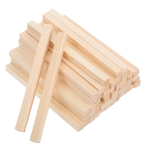 HOMOCONO 50 Stück Kleine Handgefertigte Holzstäbchen, Holzlatten, Quadratische Holzdübelstäbchen Zum Basteln, Unbehandeltes Holz Zum Basteln Von Diy-projekten, Heimdekoration von HOMOCONO