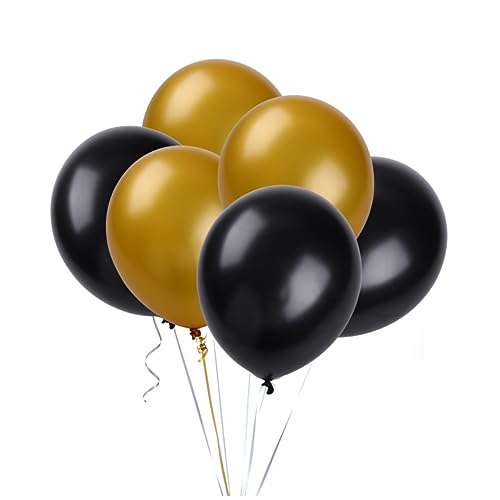 HOMOCONO 50 Stück Runde Latexballons Und Schwarz Dekorative Luftballons Für Geburtstag Hochzeit Und Party Perfekte Dekoration Und Zubehör Für Festliche Anlässe von HOMOCONO