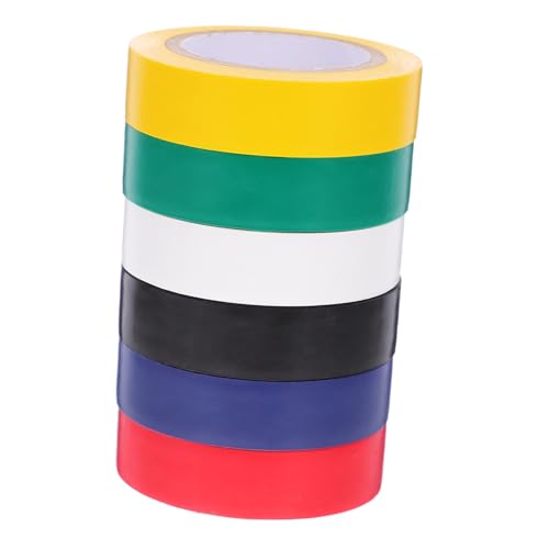 HOMOCONO 6 Rollen Elektrisches Isolierband Papier Klebeband weißes Klebeband weißes Isolierband elektriker werkzeug electrician tools doppelseitiges klebeband Drahtband Verdrahtungsband PVC von HOMOCONO