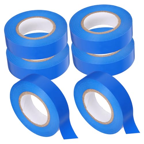 HOMOCONO 6 Rollen Isolierband Klebeband Dauerhaftes Vinyl Reflektierendes Band Wasserdichtes Band Kabelbaum Klebeband Dichtungsband Kabelband Umwickeln Hochtemperatur-elektroband Pvc Blue von HOMOCONO