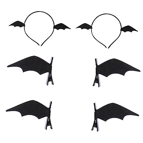 HOMOCONO 6st Fledermausflügel Haarspange Gothic-haarspangen Haarspangen Für Frauen Halloween-cosplay-kostüm Gothic Haarspangen Fledermäuse Halloween-stirnbänder Skelett Plastik Black von HOMOCONO