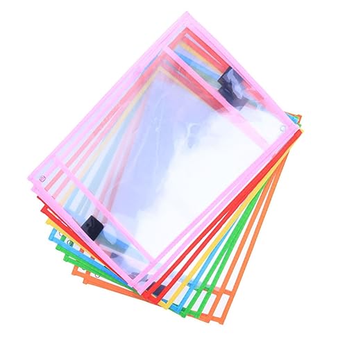 HOMOCONO 8 Stück Teiliges Wiederverwendbare PVC Trockenlöschtaschen Abwischbare Schreibhüllen für Schüler Robuste Dokumententaschen für Büro und Schulmaterial Transparent HOMOCONO 8 Stück Teiliges Wiederverwendbare PVC Trockenlöschtaschen Abwischbare Schreibhüllen für Schüler Robuste Dokumententaschen für Büro und Schulmaterial Transparent von HOMOCONO