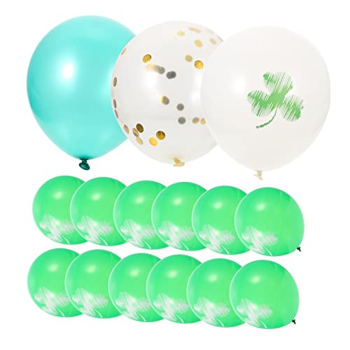 HOMOCONO Glücksklee Latexballons St Patrick's Day Deko Bunte Luftballons Für Festlichkeiten Und Partys Ballon Set Mit Glitzer Effekten von HOMOCONO