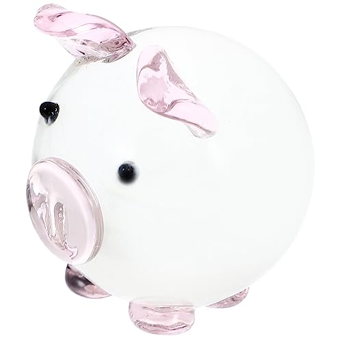 HOMOCONO Kristall-Schweinchen-Ornament Desktop- Figur Tischdekoration Auto bürodeko büro Dekoration Pinker tortendeko Einschulung Glasschwein tierische Verzierung Kristallglas Rosa von HOMOCONO