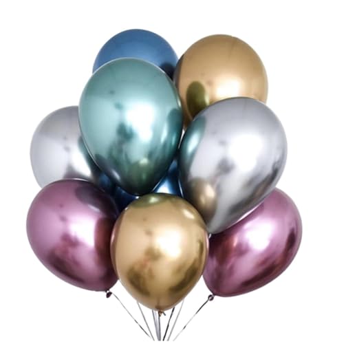 HOMOCONO Latex Metallic Ballons Dekorationsballons Für Geburtstagsfeiern Hochzeiten Und Partys Mischung Hochwertige Partydekoration Aus Naturlatex von HOMOCONO