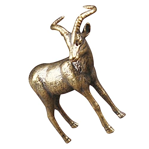 HOMOCONO Retro Gealtertes Messing Antelope Desktop Dekoration Ornamente Wohnzimmer Messing Antelope Dekoration Gold Wohnkultur Tischdekorationen Für Wohnzimmer Golddekoration von HOMOCONO