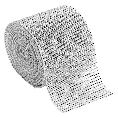 HOMOCONO Strass Mesh Band Rolle Bling Diamanten Wickelband Für Hochzeitstorte Ideal Für Tischkarten Tortenstecker Und Dekoration Bei Geburtstagsfeiern Und Jugendweihe von HOMOCONO