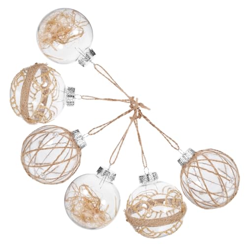 HOMOCONO Weihnachtsbaum Kugeln Transparent PET Mit Juteseil Hängende Weihnachtsbaum Dekorationen Christbaum Behang Für Festliche Anlässe Und Zuhause Deko von HOMOCONO