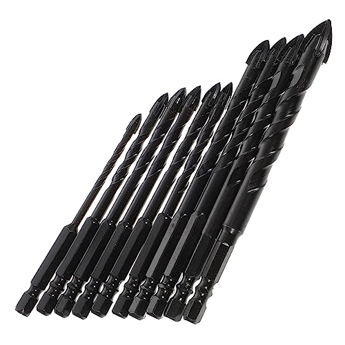 HOMSFOU 1 Satz Fliesenbohrer Schleifen Beton Punkt Kunststoffbohrer Concrete Drill Bit Holzbohrer Bohrer Für Keramikfliesen Bohrspitzen Aus Stahl Mauerwerk Porzellanbohrer Black 10 Stück von HOMSFOU