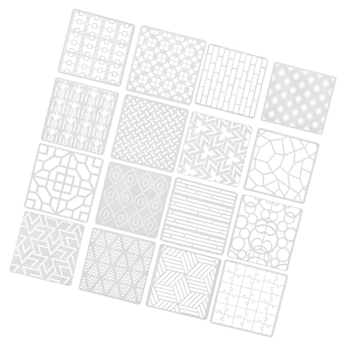 HOMSFOU 1 Satz Geometrische Malvorlage Geometrische Schablonen Wiederverwendbare Schablonen Konkrete Schablonen Farbmarker Geometrische Hohlschablonen Geometrische Vorlage Plastik 16st von HOMSFOU