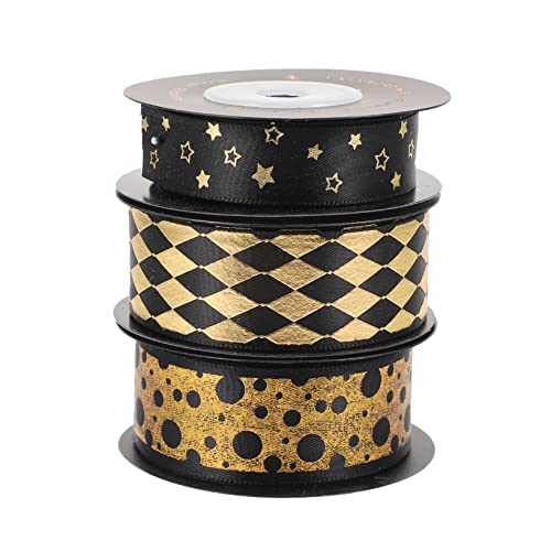 HOMSFOU 1 Satz Geschenkband Dünnes Band Basteln Zerknittert Breiter Stoff Dicker Satin Weihnachtsdekoration Klebeband Dekorativ Schwarz Polyester 3Rollen HOMSFOU 1 Satz Geschenkband Dünnes Band Basteln Zerknittert Breiter Stoff Dicker Satin Weihnachtsdekoration Klebeband Dekorativ Schwarz Polyester 3Rollen von HOMSFOU