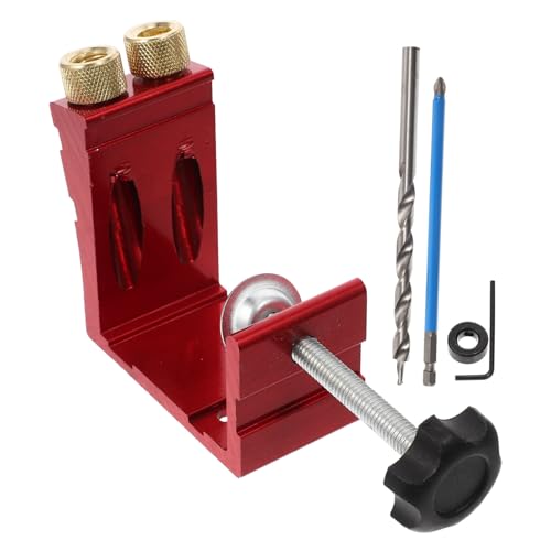 HOMSFOU 1 Satz Schräger Lochöffner Werkzeug Scharnier Bohrmaschine Regallochlehre Anspitzer schrägloch bohrschablone woodworking tools Holzbohrer-Set Bohrerführung Taschenloch Eisen rot von HOMSFOU