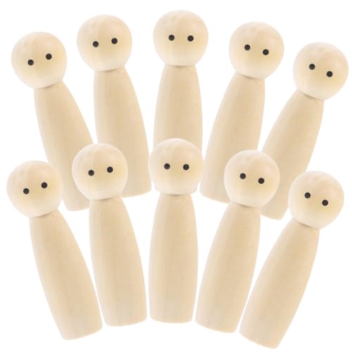 HOMSFOU 10 Stück Holzfiguren zum Bemalen Unbemalte Peg Dolls für Diy für Kinderkunstprojekte Basteln und Dekoration HOMSFOU 10 Stück Holzfiguren zum Bemalen Unbemalte Peg Dolls für Diy für Kinderkunstprojekte Basteln und Dekoration von HOMSFOU