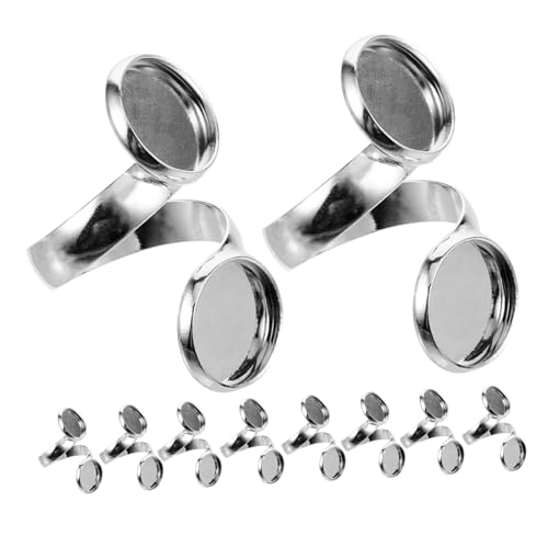 HOMSFOU 10 Stück Ringhalterzubehör Kleiner Finger Runde Rohlinge Bausätze Leer Für Schmuck Ringeinstellungen Ringrohlinge Heiraten Verstellbarer Ringhalter Kupfer Silver HOMSFOU 10 Stück Ringhalterzubehör Kleiner Finger Runde Rohlinge Bausätze Leer Für Schmuck Ringeinstellungen Ringrohlinge Heiraten Verstellbarer Ringhalter Kupfer Silver von HOMSFOU