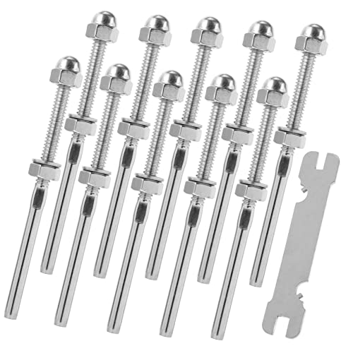 HOMSFOU 10St Linke und rechte Gewindestange Drahtspanner Schrauben für Deck Hardware Deckle drahtseil spanner drahtseilspanner Deckgeländer Kabelspanner für Decksgeländer Rostfreier Stahl von HOMSFOU