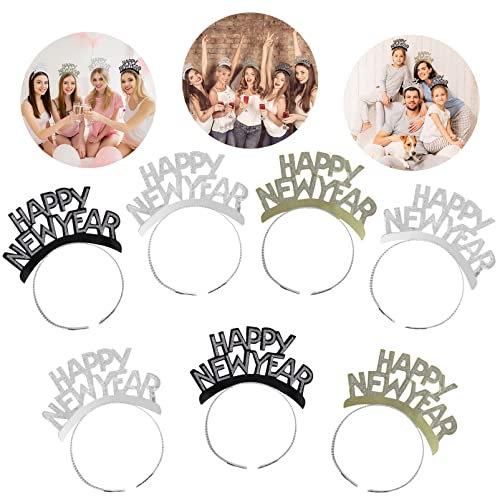 HOMSFOU 12 Stück Frohes Neues Jahr Haarspange Stirnband Aluminiumfolie Tiara Frohes Neues Jahr Stirnband Für Frauen Mann Partyzubehör von HOMSFOU