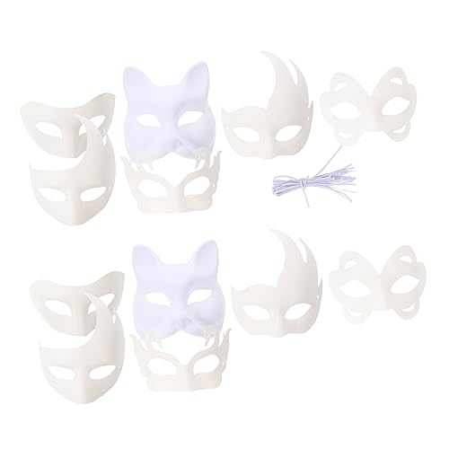 HOMSFOU 12 Stück Teiliges DIY Weißes Papiermasken Blanko Masquerade Face Masks zum Bemalen Vielseitig für Halloween Kostüm und Party Dekoration Geeignet für Erwachsene HOMSFOU 12 Stück Teiliges DIY Weißes Papiermasken Blanko Masquerade Face Masks zum Bemalen Vielseitig für Halloween Kostüm und Party Dekoration Geeignet für Erwachsene von HOMSFOU