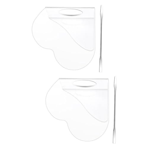 HOMSFOU 2 Sätze Beauty-Palette Mischen Schminkspatel für Foundation Make-up-Palette Schminkpaletten Herz-Make-up-Mischplatte Acryl-Foundation-Mischplatte Rostfreier Stahl HOMSFOU 2 Sätze Beauty-Palette Mischen Schminkspatel für Foundation Make-up-Palette Schminkpaletten Herz-Make-up-Mischplatte Acryl-Foundation-Mischplatte Rostfreier Stahl von HOMSFOU