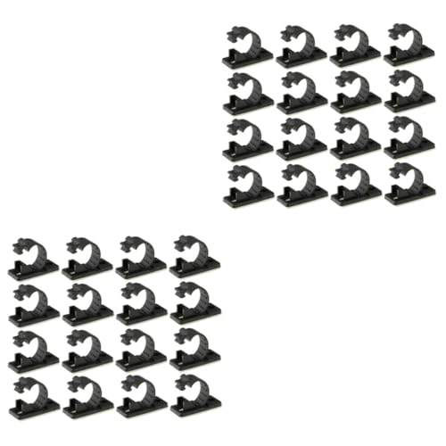 HOMSFOU 2 Sätze Draht-clip Drahtklemme Kabel Halter Kabelklemme Klemme Verstellbare Kabelklemmen Kabelhalter Kabelgriff Kabelclips Kabelmanagement Kabel-organizer Nylon Black 25 Stück * 2 von HOMSFOU