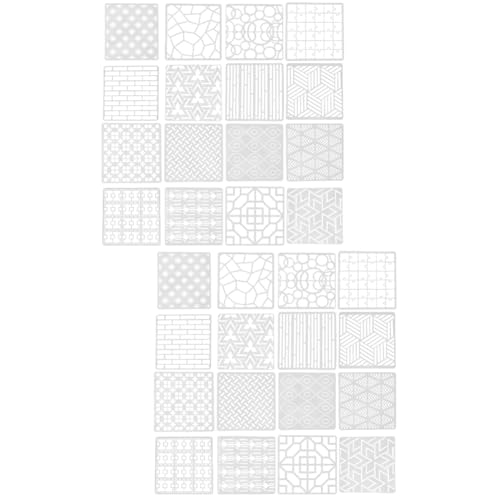 HOMSFOU 2 Sätze Geometrische Zeichnungsvorlage Geometrische Schablonen Wiederverwendbare Schablonen Kreide Schablonen Für Bodenfliesen Ziegelschablone Für Beton Malschablonen 16 Stück * 2 von HOMSFOU