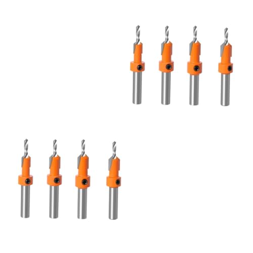 HOMSFOU 2 Sätze Kegelbohrer Lochbohrer Set Bohrkrone Set Holzbohrer Set Autokräne Rändelknopf Bohrständer Senkbohrer Bohrer Für Die Holzbearbeitung Hartmetall Orange 4 Stück * 2 von HOMSFOU