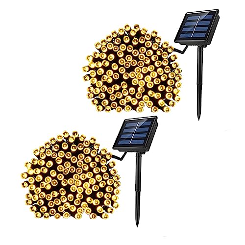 HOMSFOU 2 Sätze Led-lichterkette Led Solar Lichterkette Solar-weihnachtsbaumbeleuchtung Led-girlandenlicht Led-solarleuchten Solare Weihnachtsbeleuchtung Led- Draussen Weiß P.s von HOMSFOU