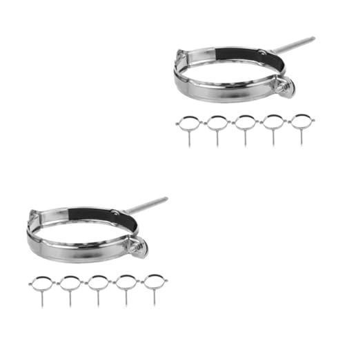 HOMSFOU 2 Sätze Zubehör Zur Befestigung Des Auspuffrohrs Rohrschellen Rauchabzugsset Für Holzöfen Rohrregalhalterung Auspuff-kit Aus Edelstahl Kaminrohrhalterung Silver Eisen 6 Stück * 2 von HOMSFOU