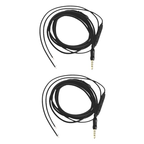 HOMSFOU 2 Stk Kopfhörerkabel zur Lautstärkeregelung kopfhörerkabel headphone cable Anpassung Halbzeug Black von HOMSFOU