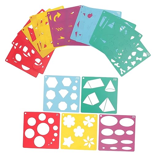 HOMSFOU 20 Blatt Geometrische Malvorlagen Wiederverwendbare Diy Schablonen für Kunstprojekte für Scrapbooking Notizen und Persönliche Bastelarbeiten Geruchslosem Pet Material HOMSFOU 20 Blatt Geometrische Malvorlagen Wiederverwendbare Diy Schablonen für Kunstprojekte für Scrapbooking Notizen und Persönliche Bastelarbeiten Geruchslosem Pet Material von HOMSFOU