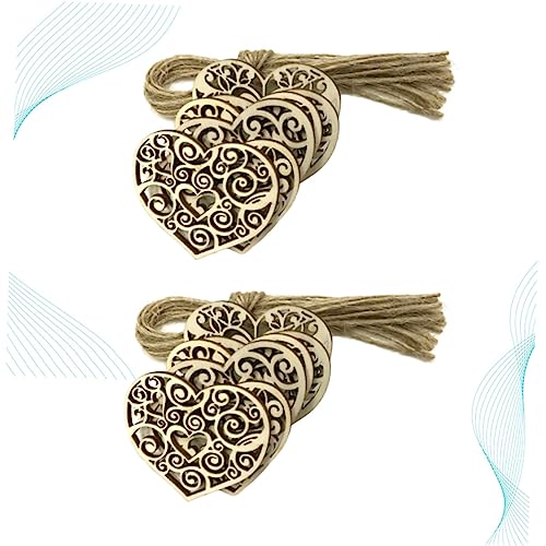 HOMSFOU 20 Stücke Holz Herz Anhänger Hochzeit Hängende Verzierung Party Hängen Anhänger Herz Hängende Ornament Holz Hängende Ornament Hochzeit Party Favors von HOMSFOU