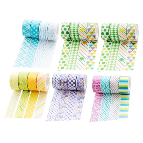 HOMSFOU 24 Rollen Washi-Tape klebrig Sammelalbum Mini-Washi-DIY-Tapes Bastelbänder selber machen Blumenwickelbänder Washi Tape zum Aufzeichnen Cartoon-Klebeband Aufkleber Zufällige Farbe HOMSFOU 24 Rollen Washi-Tape klebrig Sammelalbum Mini-Washi-DIY-Tapes Bastelbänder selber machen Blumenwickelbänder Washi Tape zum Aufzeichnen Cartoon-Klebeband Aufkleber Zufällige Farbe von HOMSFOU