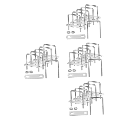 HOMSFOU 24 Sätze Quadratisches Kartenset Quadratischer U-Bolzen u schrauben Vierkant-U-Bolzen U-Bolzen mit quadratischer Biegung Robuster U-Bügel u klemmen Rostfreier Stahl Silver von HOMSFOU