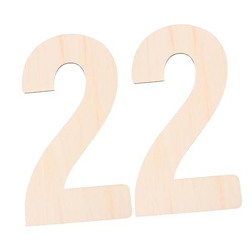 HOMSFOU 2Stücke Unfertige Holz Zahlenzeichen Leere Holznummern Zum Basteln DIY Für Hochzeiten Und Zuhause Große Holzzahlen Naturfarbe Für Projekte von HOMSFOU