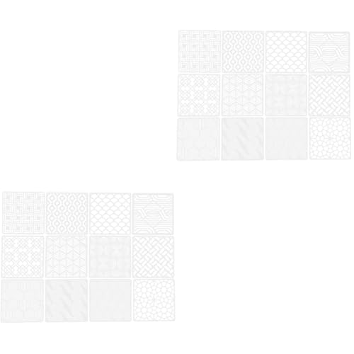 HOMSFOU 2sets Geometrische Zeichnungsvorlage Plastikenten Plasur Wanddeckoration Wiederverwendbare Schablonen Zum Malen Geometrie Malschablonen Diy Bastel-malvorlage Weiß 12pcs*2 von HOMSFOU