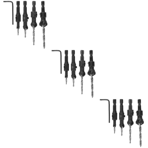 HOMSFOU 3 Sätze Sechskantschaftbohrer Holzbearbeitung Metallspalter Bohrer Splitterbohrer Metallbohrer Holzbohrer Holzarbeiter Bohrer Bohrer Kohlenstoffstahl Schwarz von HOMSFOU