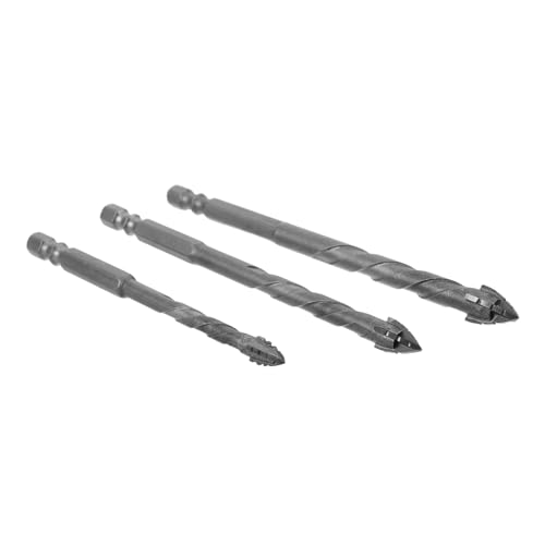 HOMSFOU 3-Teiliges Set schlagbohrer mehrzweckbohrer Bohrer für Ziegel Ersatzlochbohrer Wandbohrer Betonbohrer für Bohrhammer Bohrer zum Bohren von Wänden Wolframstahllegierung Silver von HOMSFOU