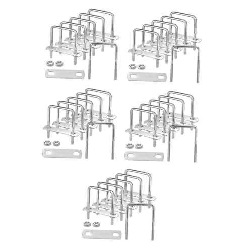 HOMSFOU 30 Sätze Quadratisches Kartenset Quadratischer U-bolzen Vierkant-u-bolzen U-bolzen Mit Quadratischer Biegung U Schrauben U Klemmen Rostfreier U-bolzen Rostfreier Stahl Silver von HOMSFOU